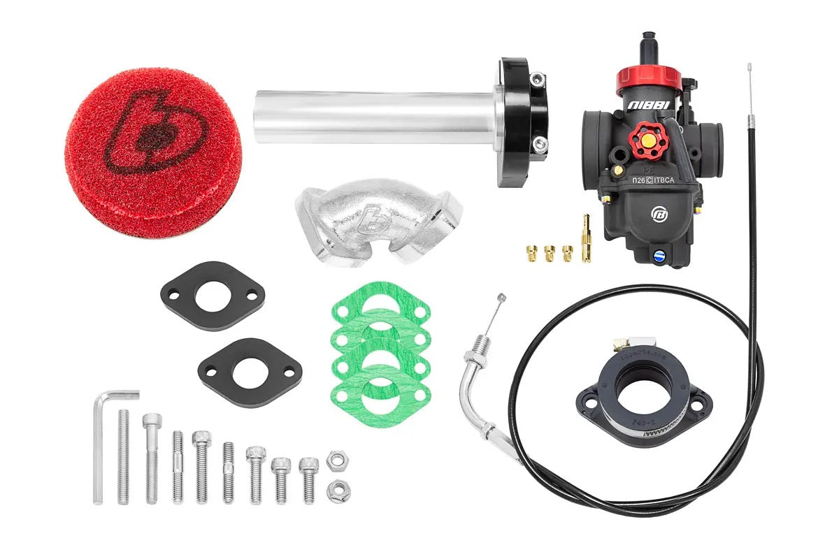 TB Parts Carb Kit, Nibbi 26, Black Billet Throttle - TTR110